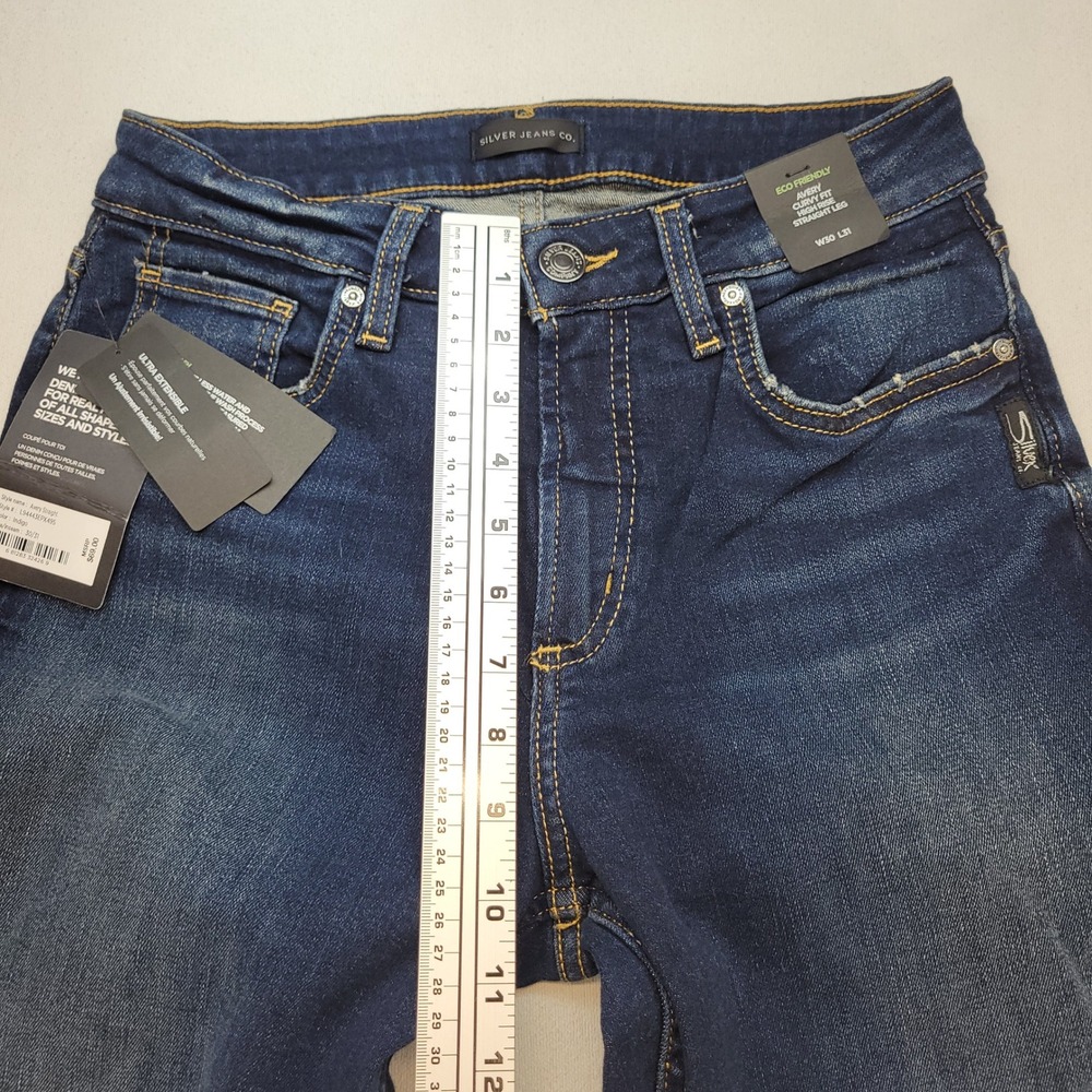 Silver Jeans Co. Avery Straight Leg Women 30 Indigo Eco Friendly High Rise Curvy - Picture 9 of 13